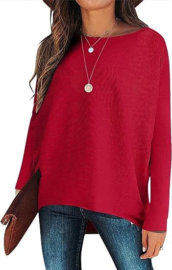 ✨Hot Sale ⭐women's Irregular Oversized Dolman Sleeve Knitted Pullover