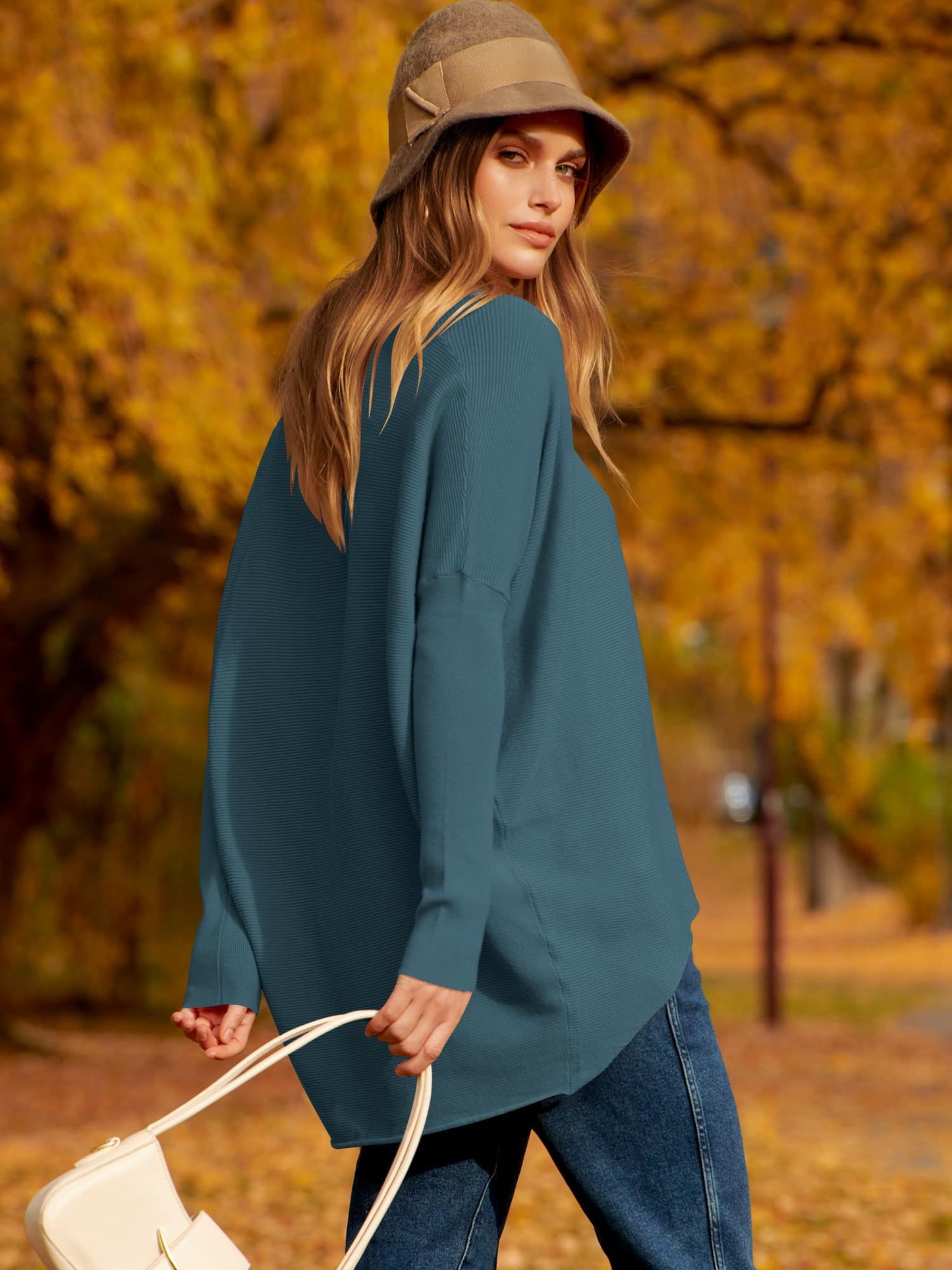 ✨Hot Sale ⭐women's Irregular Oversized Dolman Sleeve Knitted Pullover