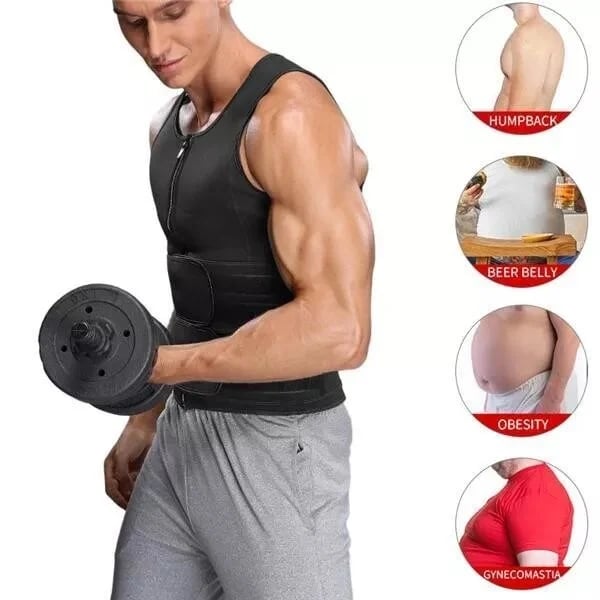 Männer Body Shaper Saunaweste Taille Trainer Doppelgürtel