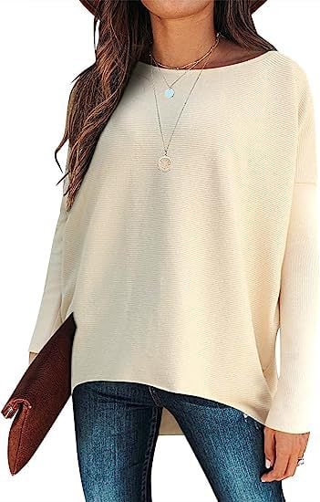 ✨Hot Sale ⭐women's Irregular Oversized Dolman Sleeve Knitted Pullover