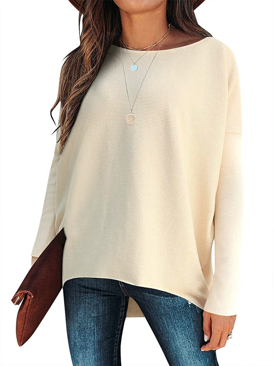 ✨Hot Sale ⭐women's Irregular Oversized Dolman Sleeve Knitted Pullover