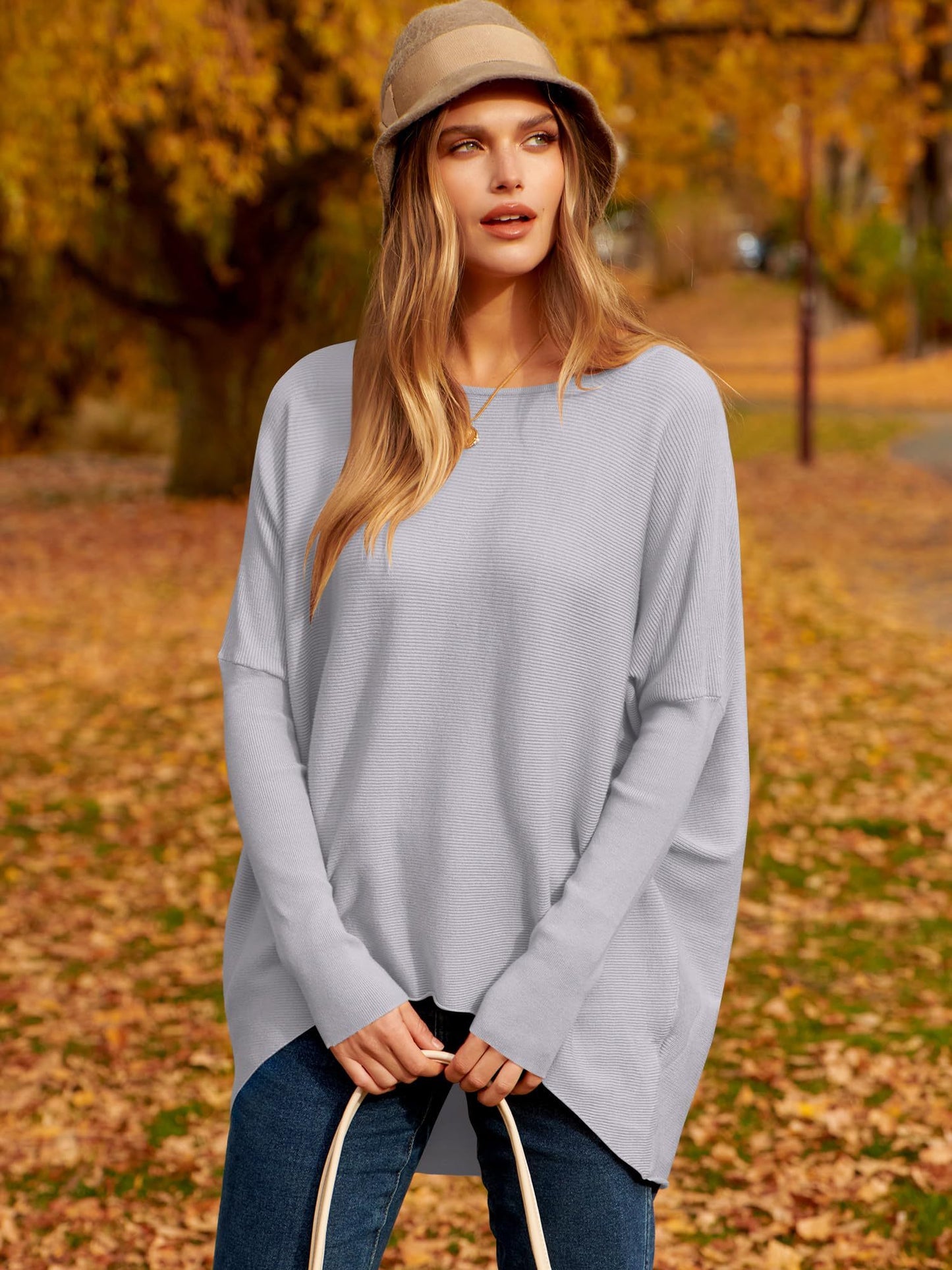 ✨Hot Sale ⭐women's Irregular Oversized Dolman Sleeve Knitted Pullover