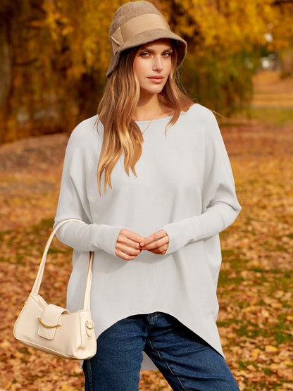 ✨Hot Sale ⭐women's Irregular Oversized Dolman Sleeve Knitted Pullover