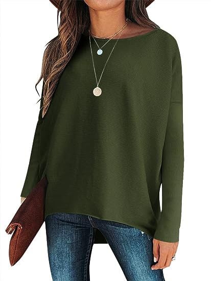 ✨Hot Sale ⭐women's Irregular Oversized Dolman Sleeve Knitted Pullover