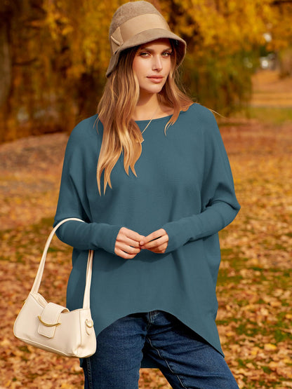 ✨Hot Sale ⭐women's Irregular Oversized Dolman Sleeve Knitted Pullover