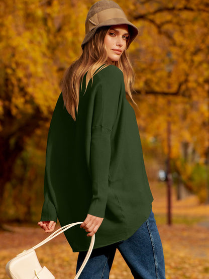 ✨Hot Sale ⭐women's Irregular Oversized Dolman Sleeve Knitted Pullover